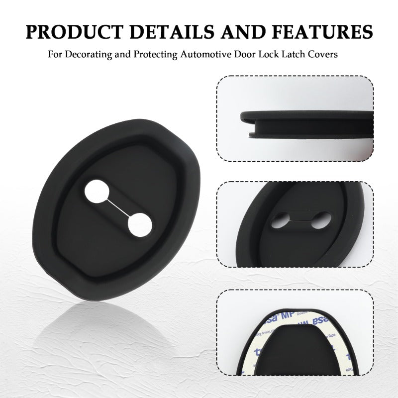 Universal Silicone Car Door Latch Covers β 4PCS Anti-Rust Noise Dampers