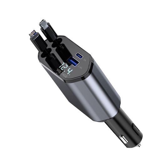 4 in 1 Retractable Car Charger with cable