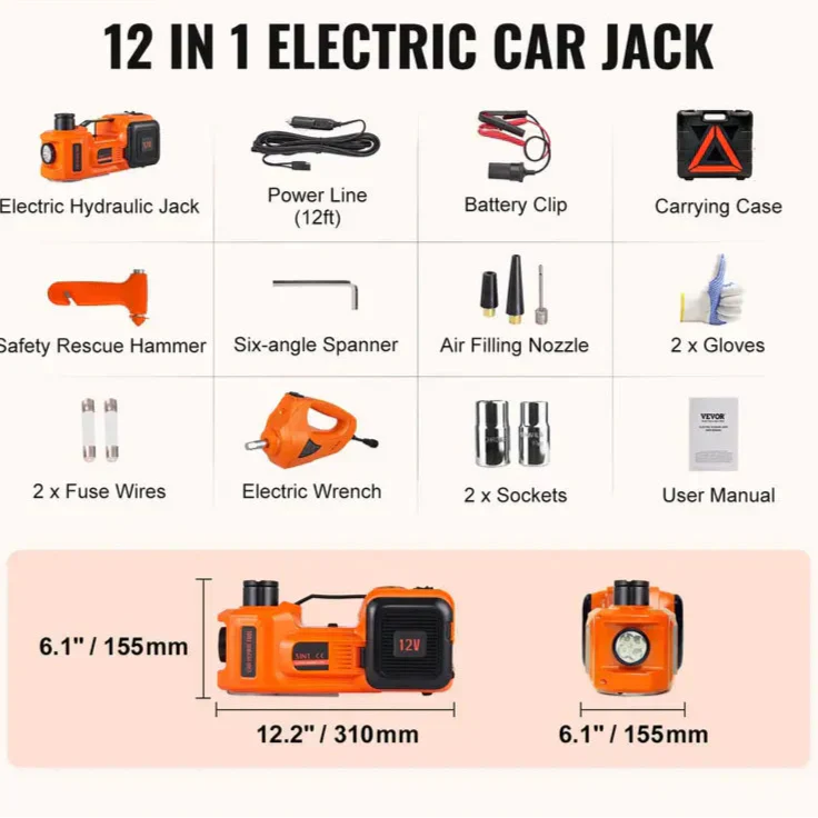 12 in 1 Electric Car Jack Set