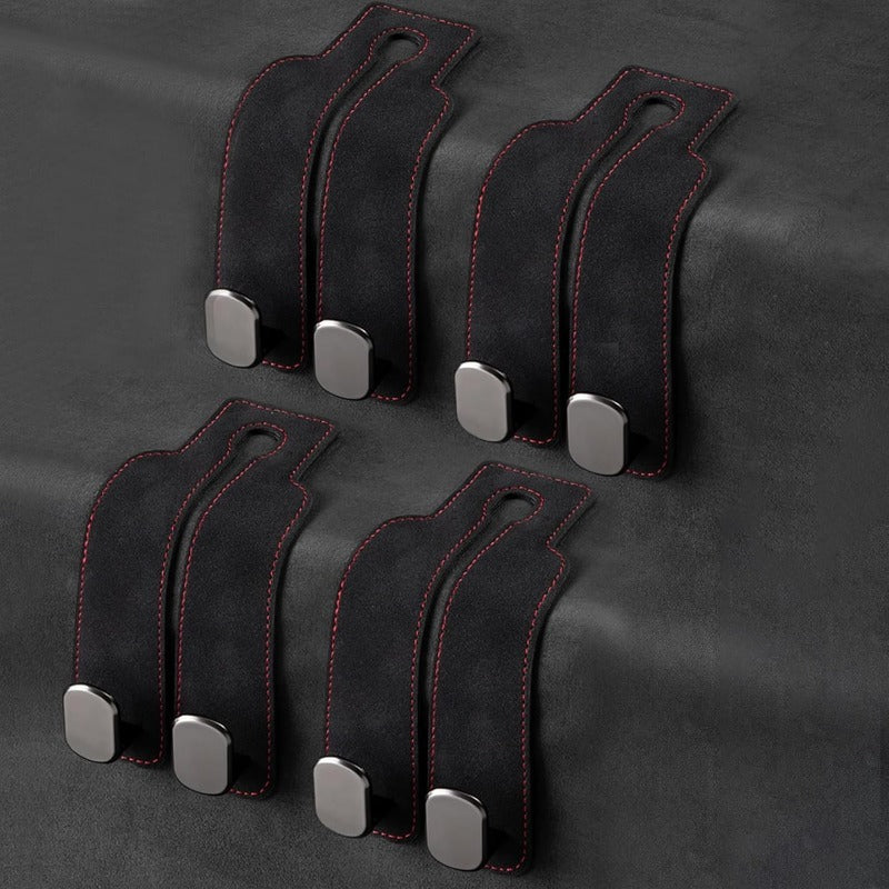 TwinHook Leather Car Headrest Hangers