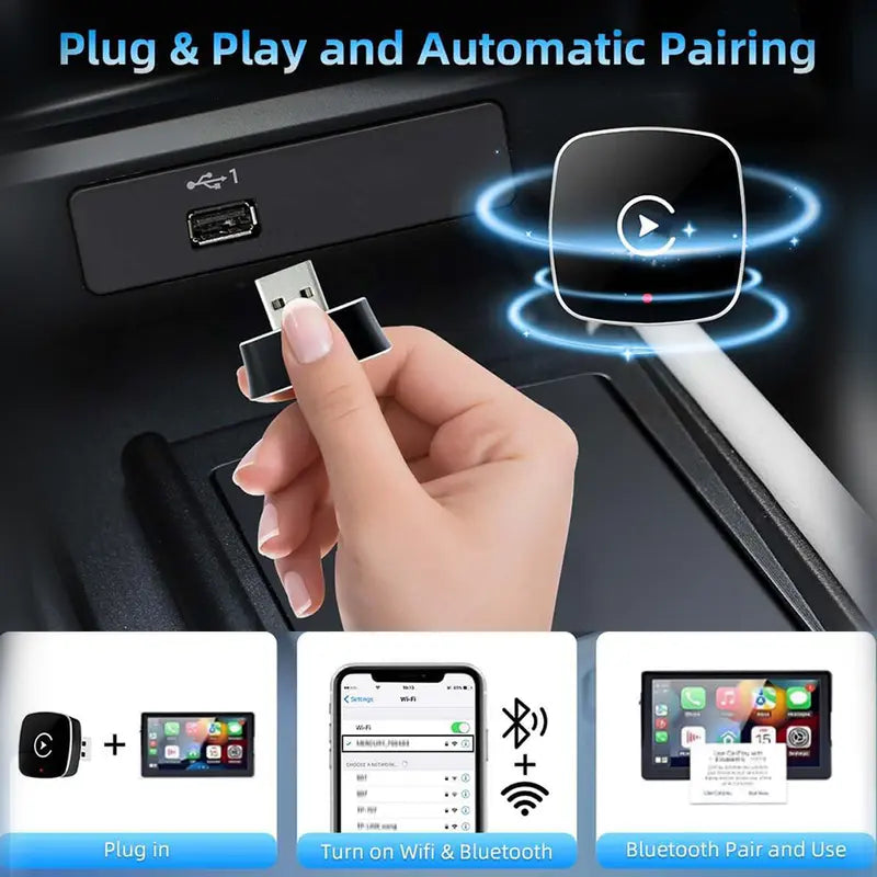 2025 Wireless CarPlay Adapter for Android – Fast, No-Lag, Hands-Free