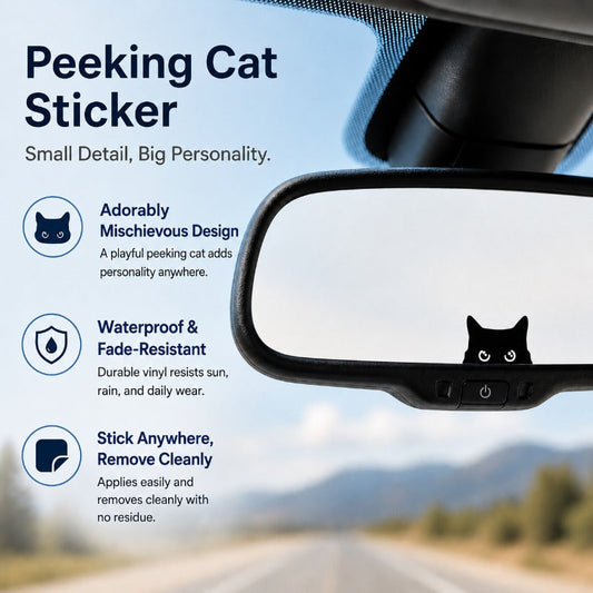 Playful Peeking Cat Decal