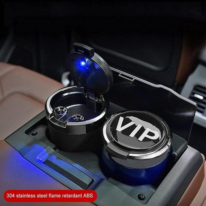 Stainless Steel LED Car Cupholder Ashtray