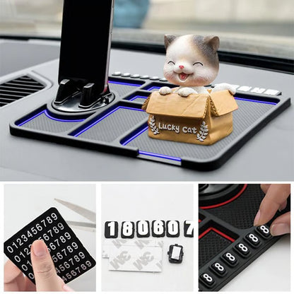 Anti-slip mat with mobile phone holder