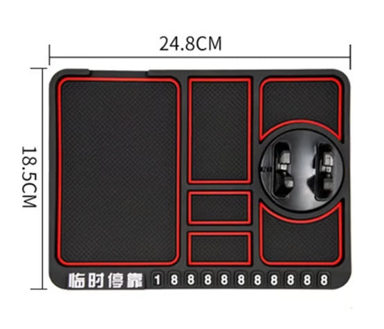 Anti-slip mat with mobile phone holder