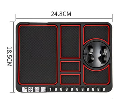 Anti-slip mat with mobile phone holder