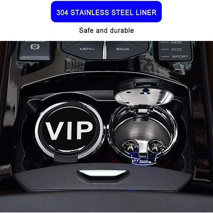 Stainless Steel LED Car Cupholder Ashtray