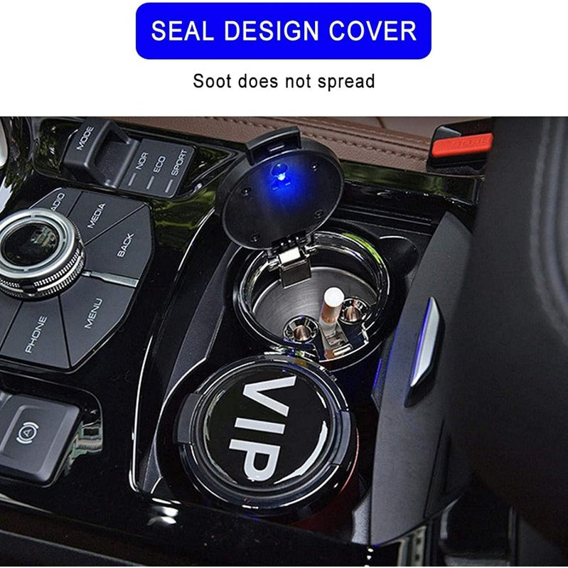 Stainless Steel LED Car Cupholder Ashtray