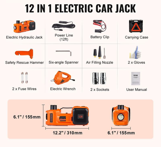12 in 1 Electric Car Jack Set